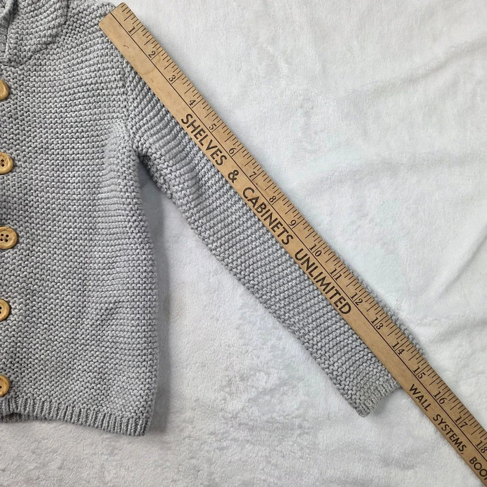 Little Planet by Carter's Organic Toddler 2T Gray Hooded Cardigan Excellent